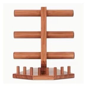 Wooden bracelet and ring organizer display jewelry holder like new